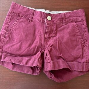 Aeropostale burgundy short shorts